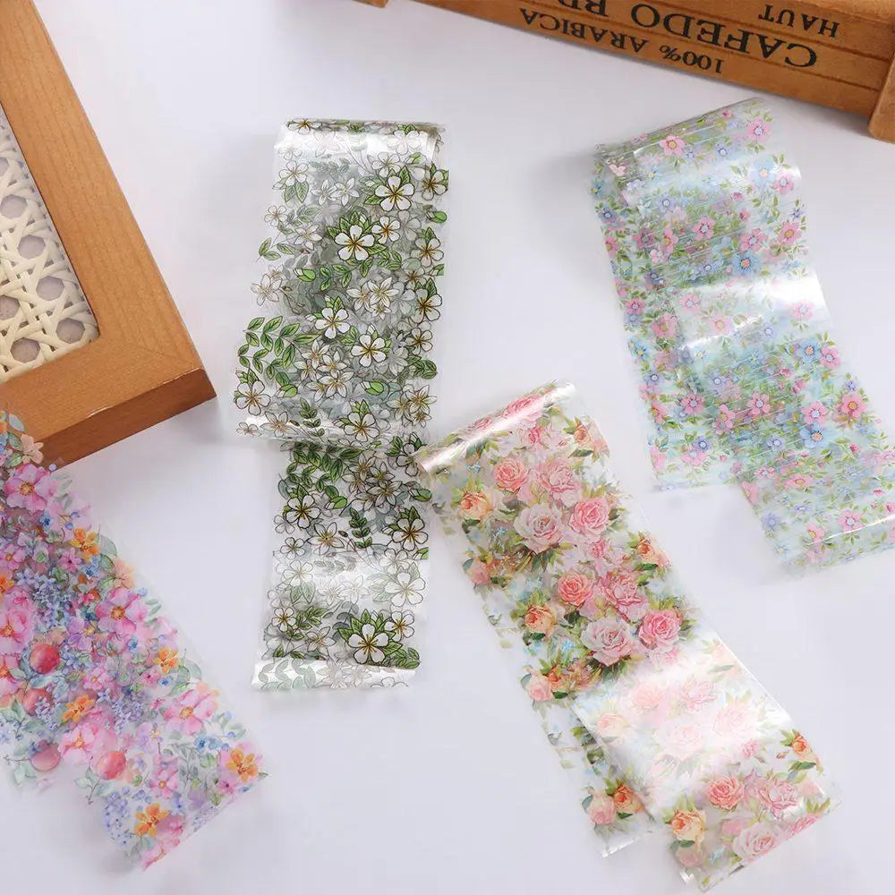 Nail Art Accessories Full Wraps Sliders Holographic Nails Decals Flower Nail Foils Floral Nails Stickers Transfer Paper Decals