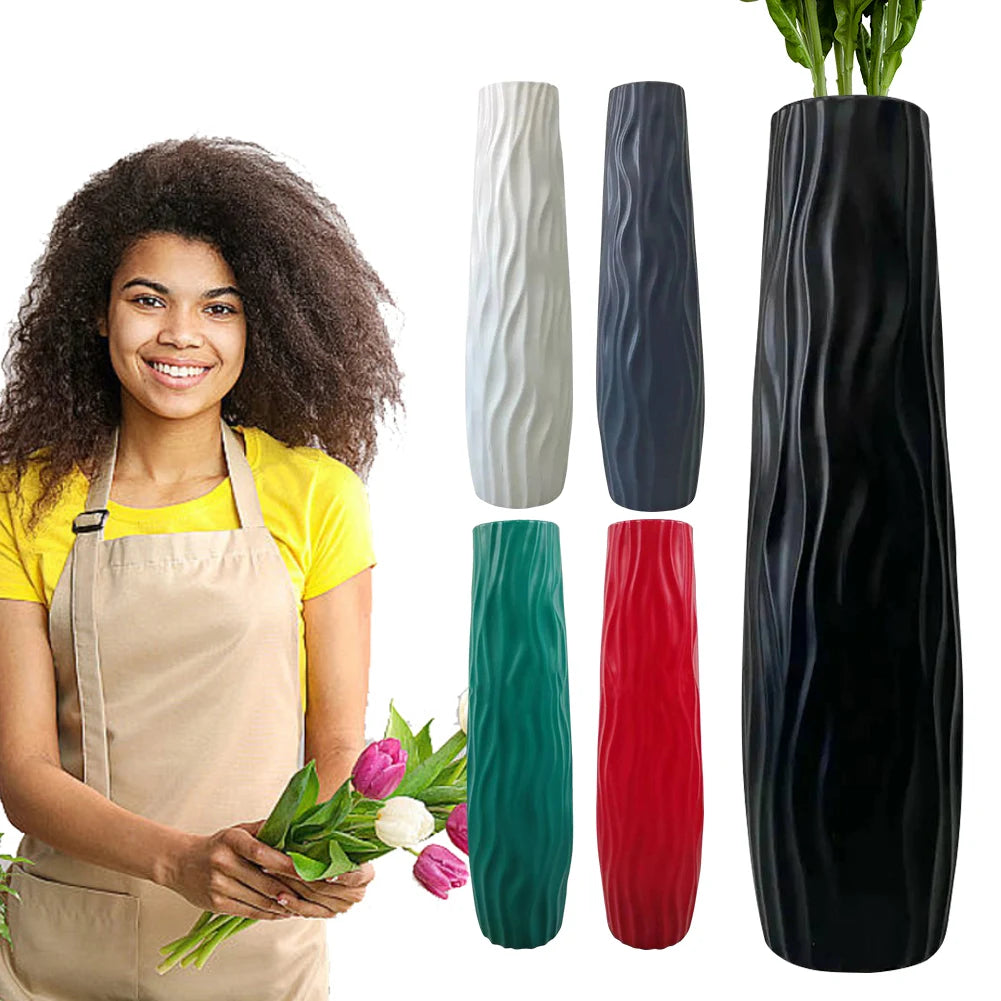 Large Floor Vase Decorative Vase Textured Floor Standing Vase for Home Living Room