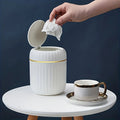 Mini Desktop Trash Can with Lid Garbage Waste Bin Organizer Bedroom Office Desk Storage Box Made Durable Plastic Home Supplies