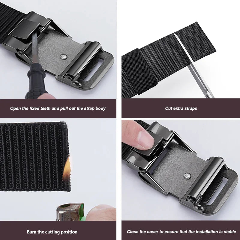Fashion Men's Belt, Men’s Designer Belts  Alloy Automatic Buckle, Canvas Belt, Sports Belt, Large Size 110-160cm Automatic Belt