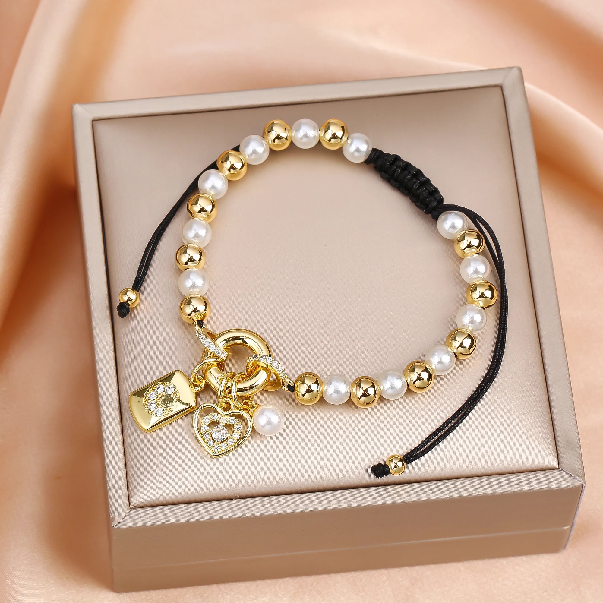 Hot Sale Venezuela Flag Cross Pearl Copper Beads Braided Adjustable Bracelet Classic for Man Woman Party Birthday Jewelry Gift