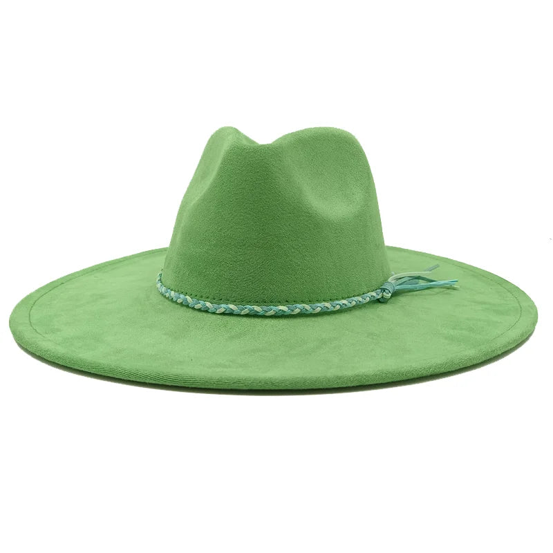 Gorras Para Hombres Three styles Suede Hat Water drop hat 9.5cm Wide Brim Fedora Hat Women's Autumn and Winter Felt Jazz Hat
