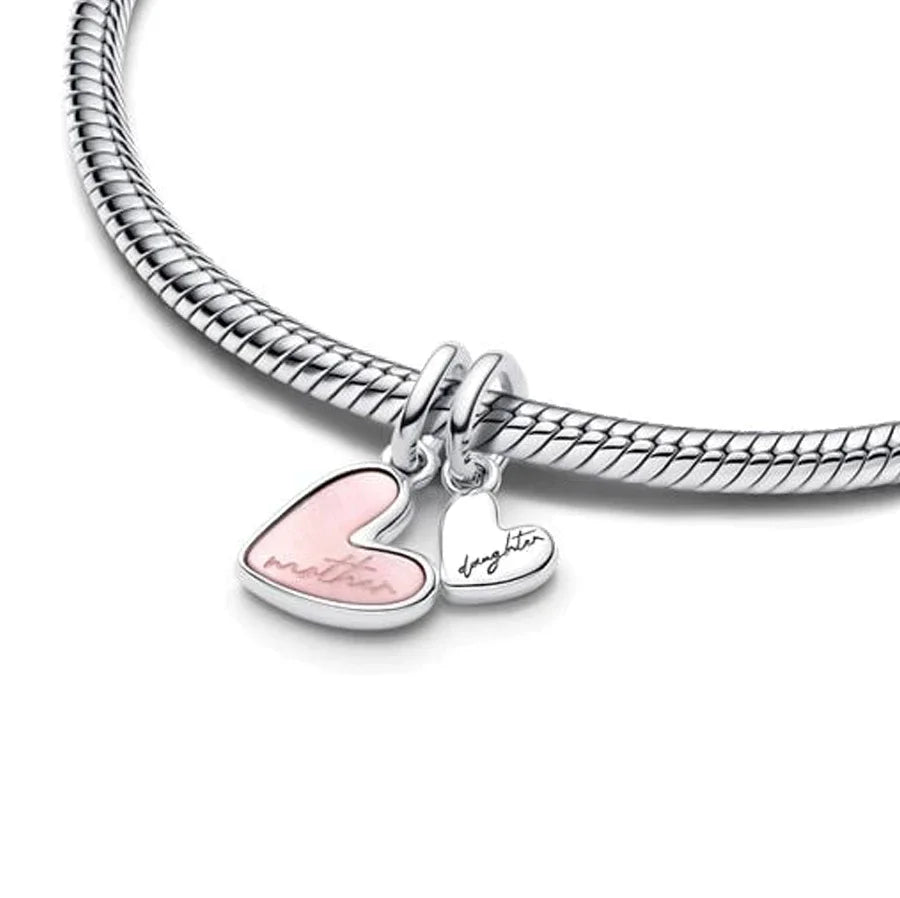New Openwork Hearts Mum Bead Infinity Knot Dangle Charm Fit Original Pan Bracelet DIY Valentine's Day Gift Women Jewelry