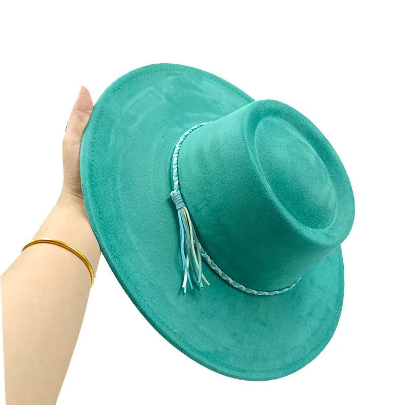 Gorras Para Hombres Three styles Suede Hat Water drop hat 9.5cm Wide Brim Fedora Hat Women's Autumn and Winter Felt Jazz Hat