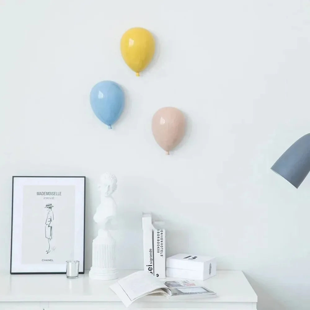 Modern Home Background Wall Children's Room Lovely Cartoon Stereoscopic Creative Ceramics Balloon Wall Hanging Wall Decoration