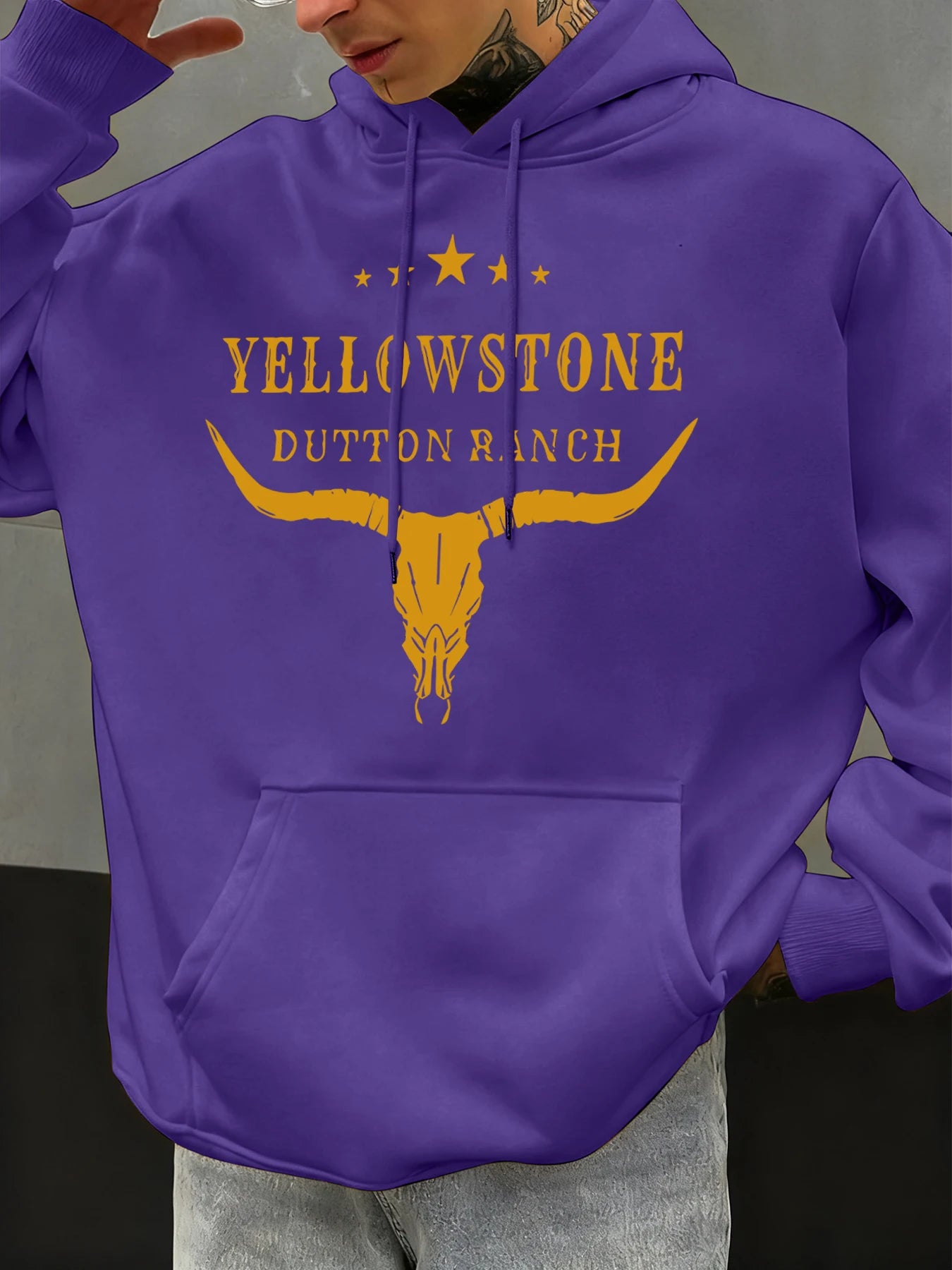 Yellow Stone Dutton Ranch Prints Men Hoody Autumn Fleece Hoodies Hip Hop Oversized Streetwear Comfortable Casual Clothing