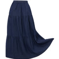 Ladies Denim Skirts with Elastic Waistband in Solid Color Long Length Summer Fashion Casual Jeans Skirt for Streetwear Style