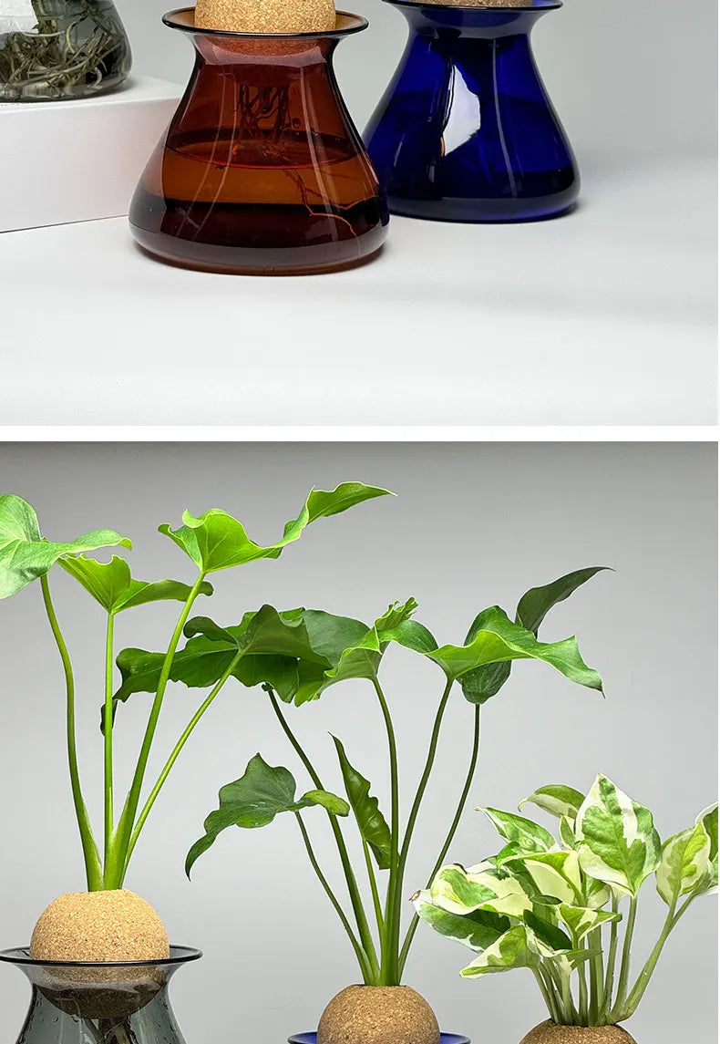Transparent Hydroponic Plant Flower Arrangement Small Vase Tabletop Decor Ornaments