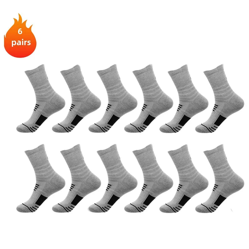 3 Pairs Breathable Mesh Athletic Terry Socks Cushioned Moisture-managing and Durable Reduces Foot for Running Hiking & Sports