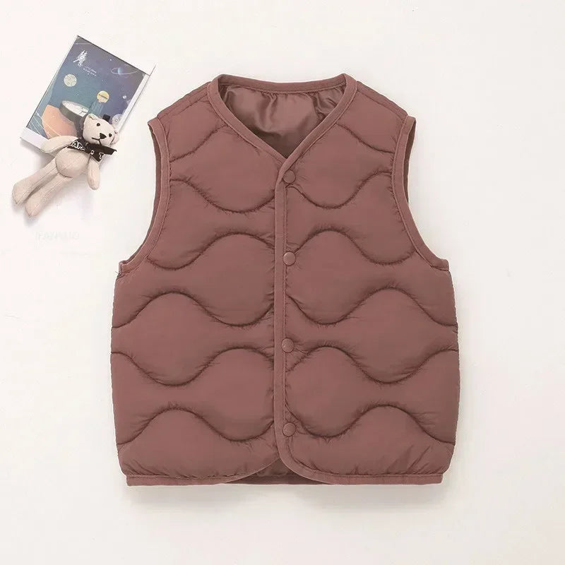2025 Winter Outdoor Clothes For Children Vests & Vests Winter Kids Boy Girl Clothes Outerwear Infant Life Jacket Waistcost