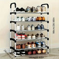 5-Layer Stackable Shoe Rack, Space-Saving Black & Blue Vertical Shoe Storage Cabinet for Wardrobes & Corners