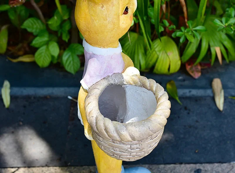 Cartoon Rabbit Flower Pot Creative Animal Sculpture Ornaments Garden Villa Landscape Bonsai Container Kindergarten Decorations