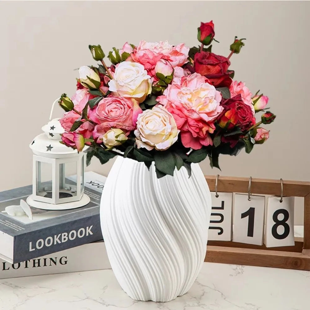Modern Wave Shaped Plastic Vase