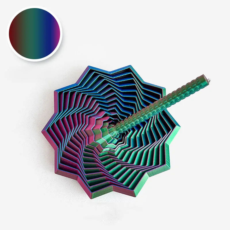 3D Printing Expanded Sensory Fidget Star Model Visual Illusion Hexagon Whirling Spiral Ornaments Stress Relief Board Game