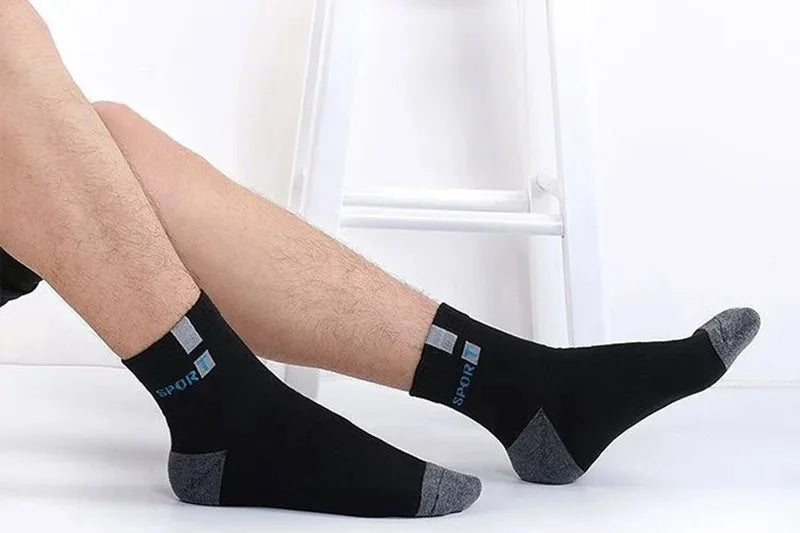 10/5/3pairs Breathable Con Sports Stockings Men Bamboo Fiber Autumn and Winter Men Socks Sweat Absorption Deodorant Business Sox