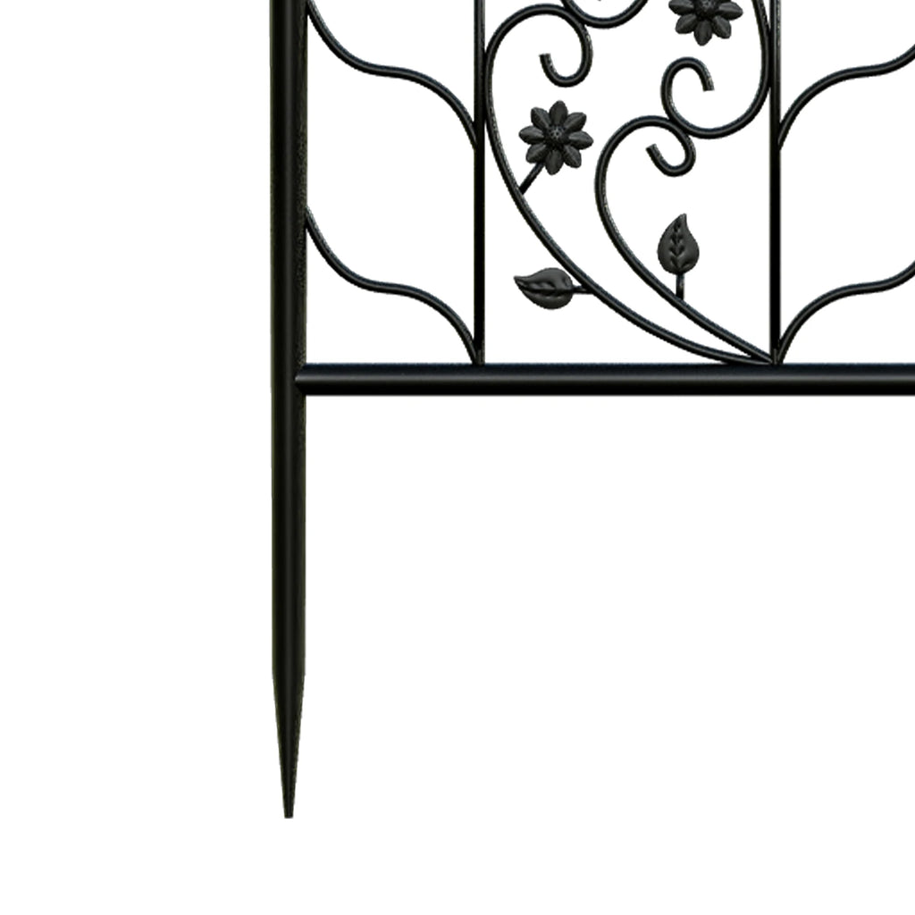 71 inch Garden Trellis Decorative Outdoor Tall Metal Fence Black Lattice Panel Yard Corner Décor for Climbing Plant Flower