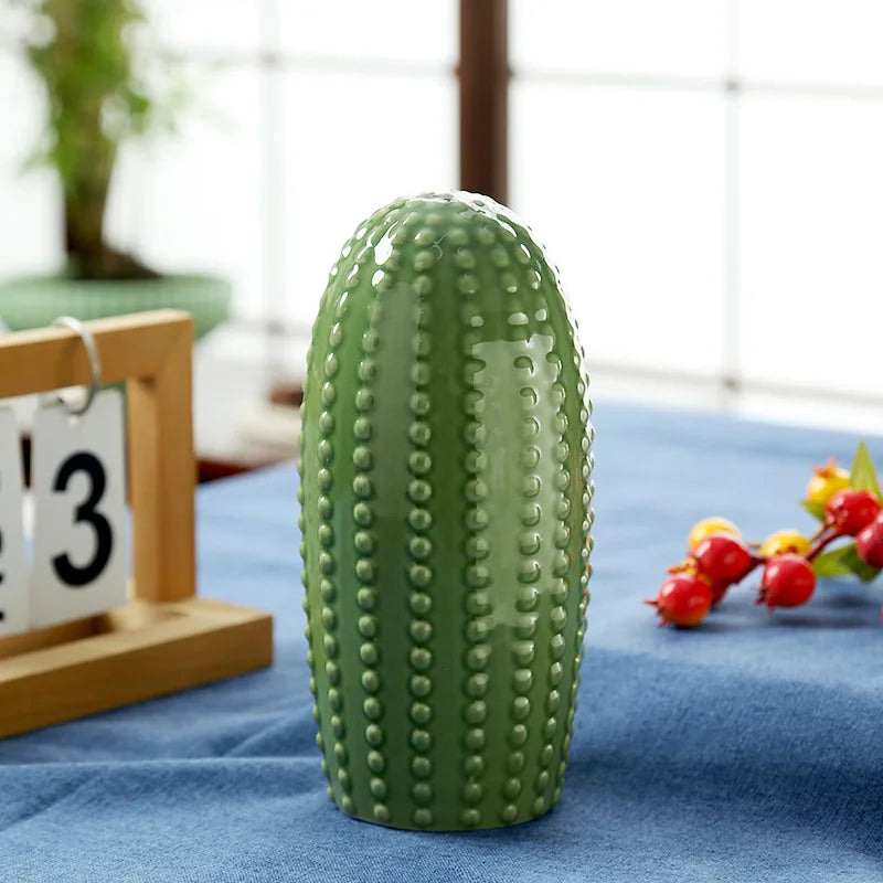 Minimalist Ceramic Cactus Ornament Creative Home Craft Decor for Living Room Entrance Desktop Business Gift
