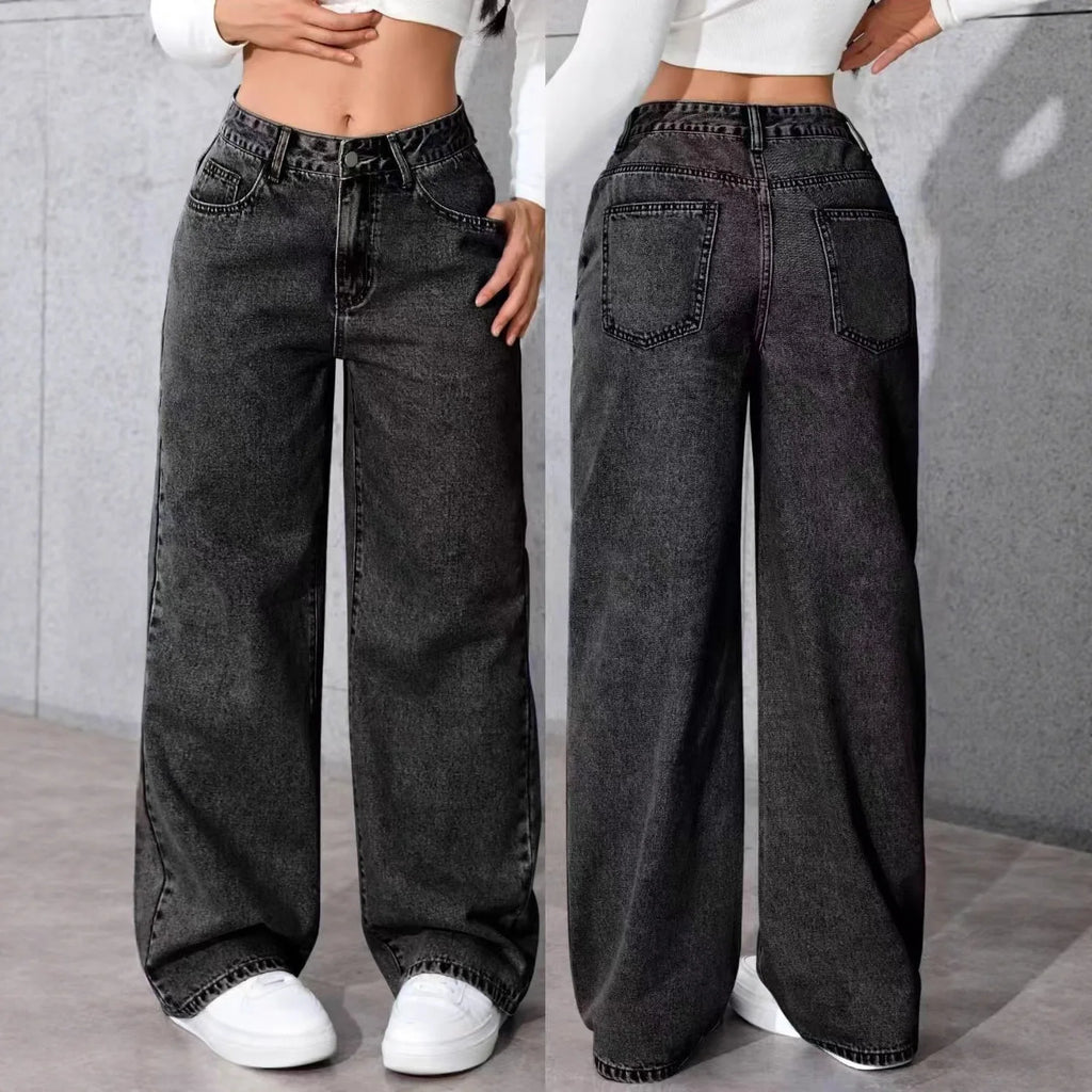 Wide-Leg Jeans High-Waist Plus-Size Jeans