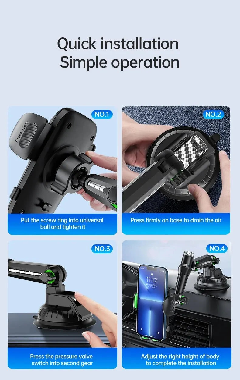 Suction Cup Phone Holder Windshield/Dashboard/Window, Universal Suction Cup Car Phone Holder Mount with Sticky Gel Pad, Compatib