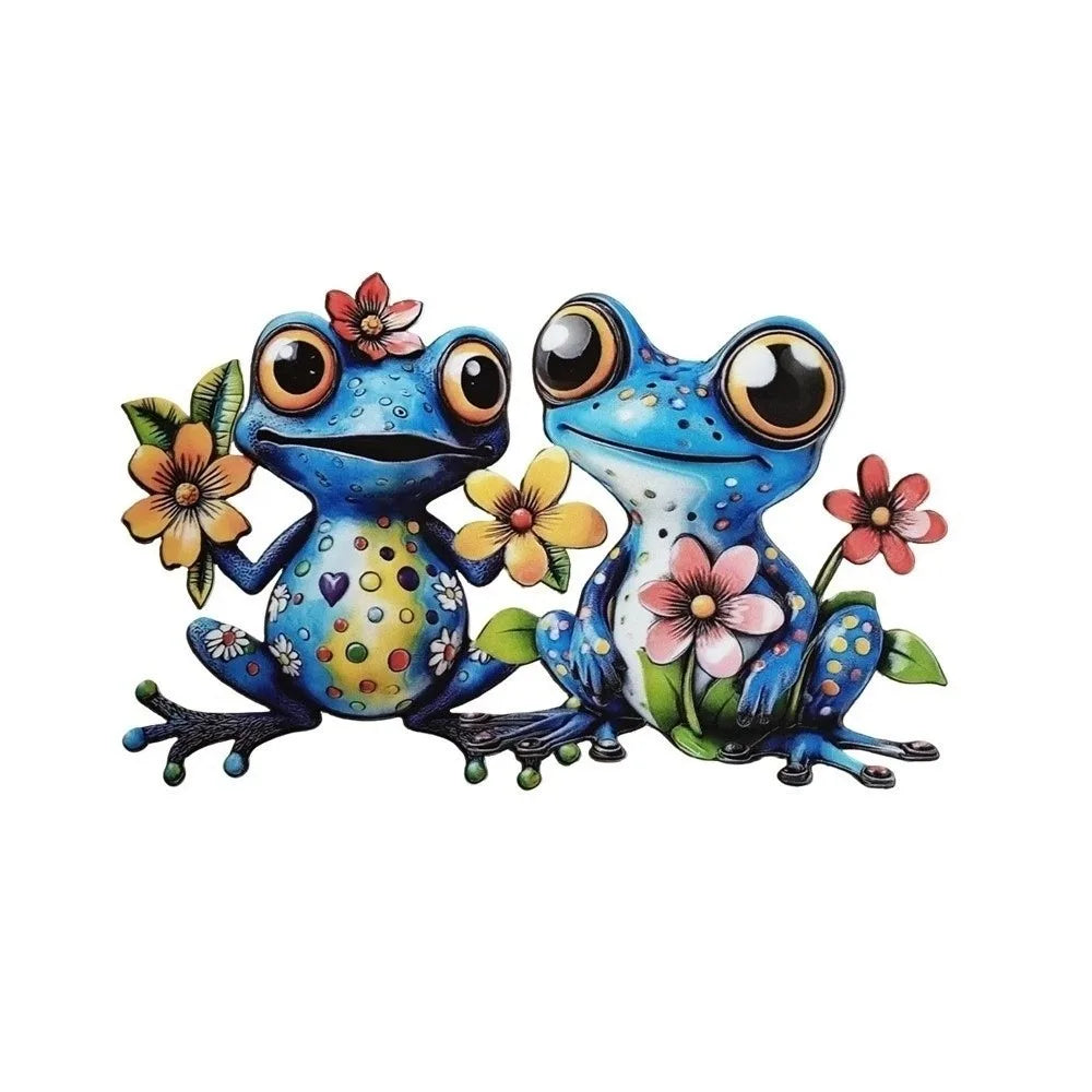 Modern Style Colorful Cat Wall Decor Metal Dog Wall Art Sculpture Flower Iron Wall Hanging Decoration Living Room
