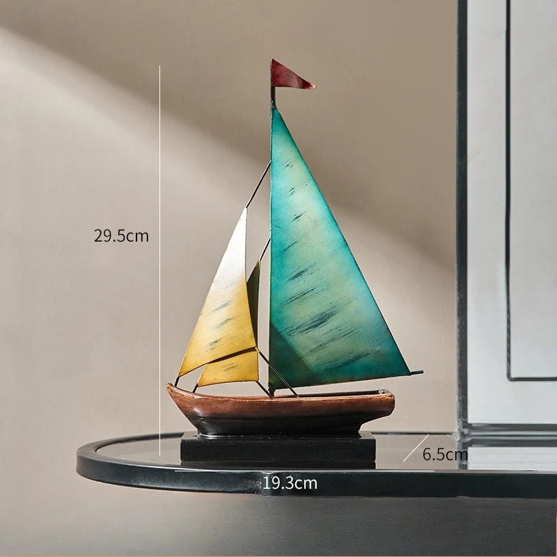 Creative Sailboat Model Ornament, Luxury Decor for Living Room TV Cabinet Bar Office Desk Decoration Home Decoration Accessories