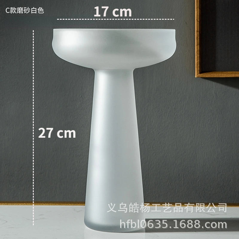 Nordic Light Luxury Home Decor Frosted Glass Vase