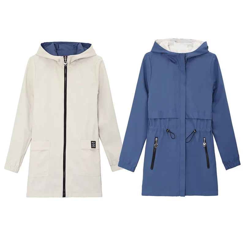 Spring Autumn Jacket Women's Loose Coat 2025 New Double-sided Wear Trench Coat Mid-length Windbreaker 5XL Women's Top