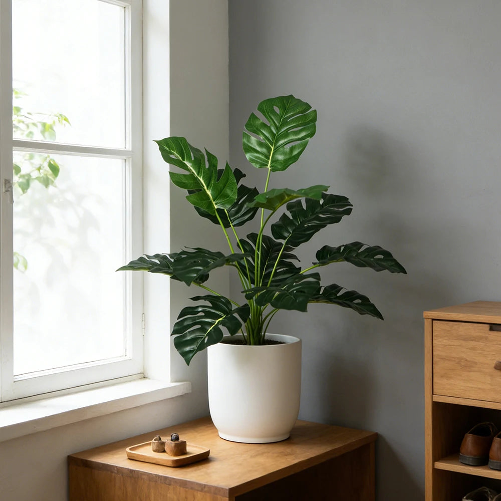 Artificial Plants Green Palm Leaves