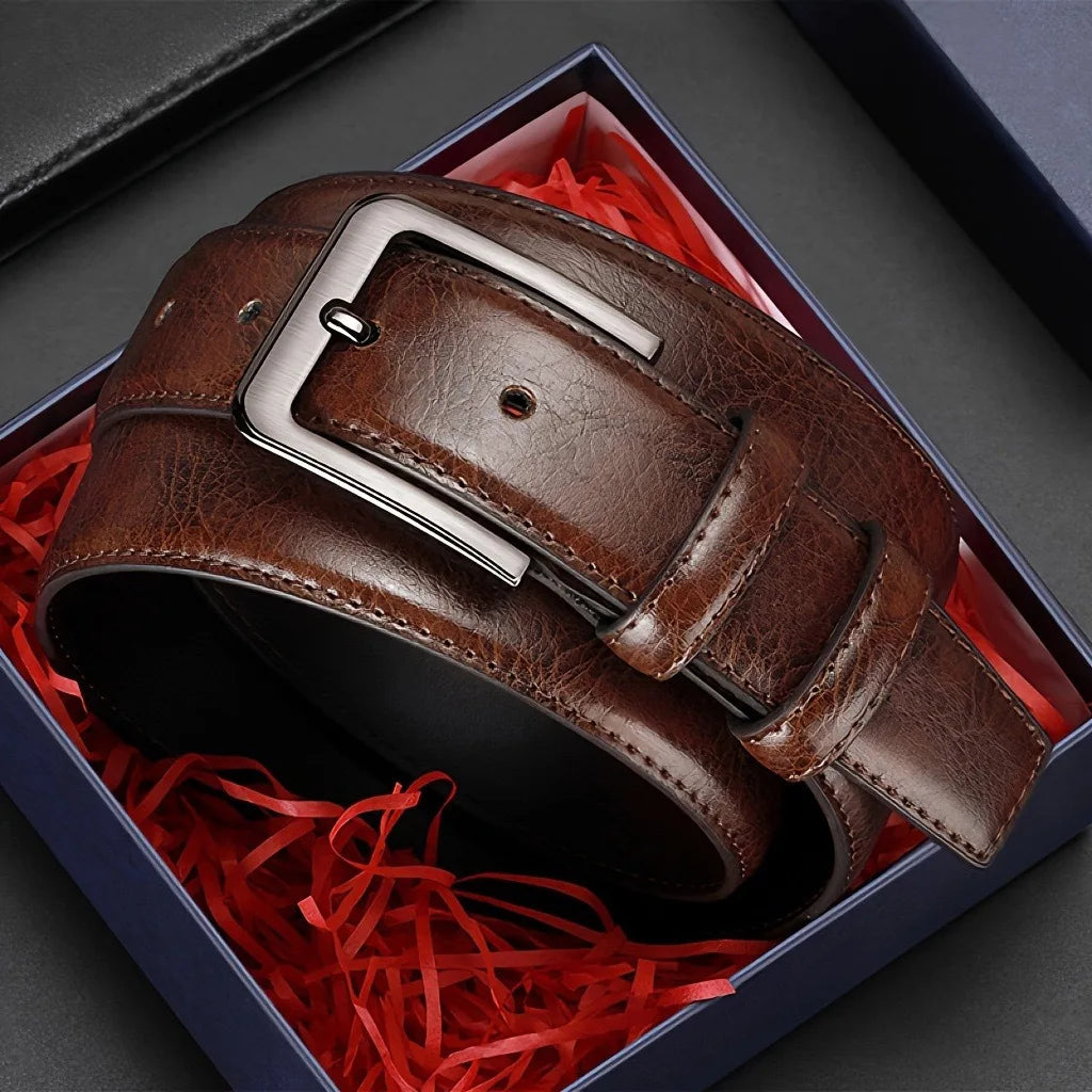 Mens Belt - Mens Ratchet Belt Leather for Dress Pant - Micro Adjustable Belt Fit Everywhere