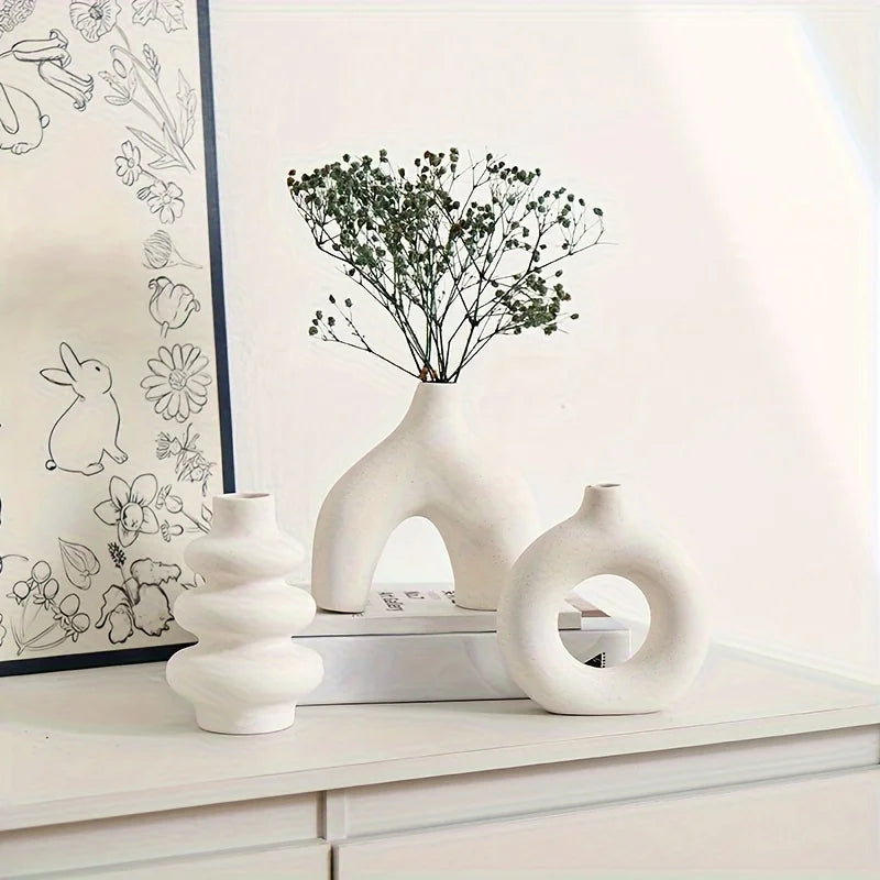 Bohemian ceramic vase set, decorative vase ornaments