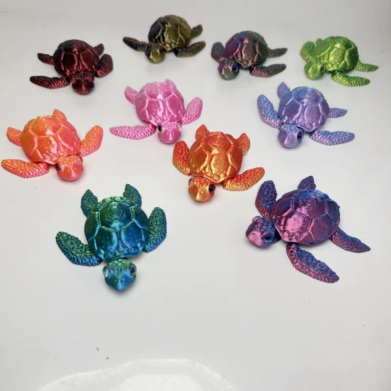 3D Printed Turtle Model with Movable Joints, Creative Collection Desktop Decoration, Handmade Holiday Gifts for Anime Models