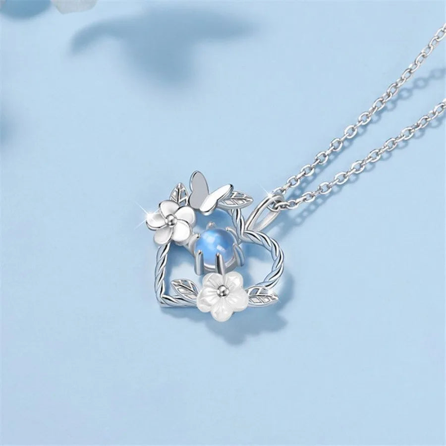 925 Sterling Silver Shell Flower Heart Charm Necklaces amp; Pendants Choker Necklace For Women Statement Wedding Party Jewelry