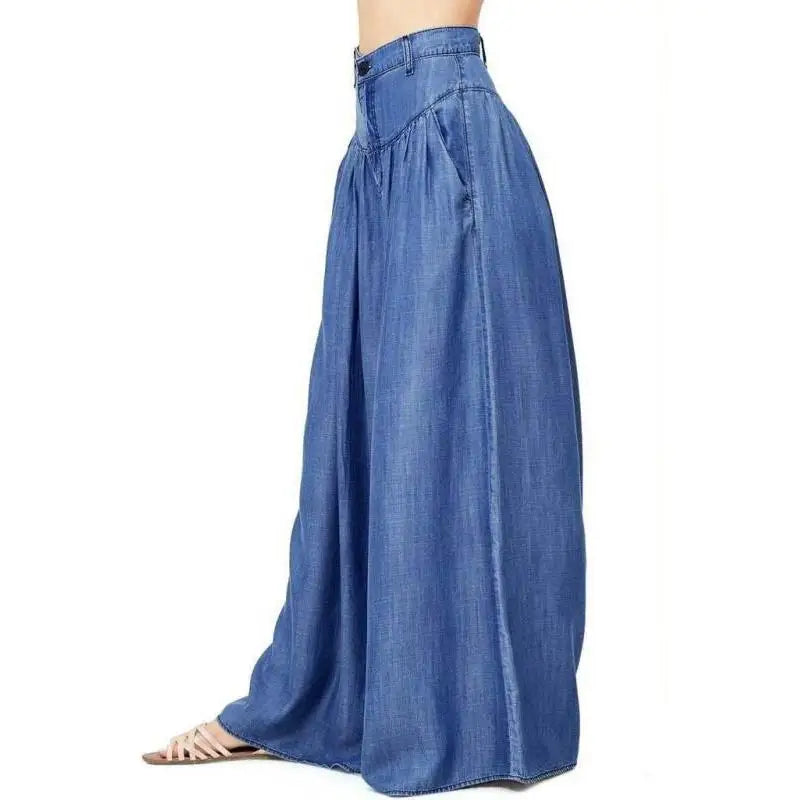 Wide-leg Pants Ladies Loose Plus Size High Waist Long Trousers