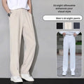 Men's Drape Pants Simple Loose Wide Leg Pants Positive Draped Drag Floor Trousers Outdoor Breathable Casual Straight Leg Pants