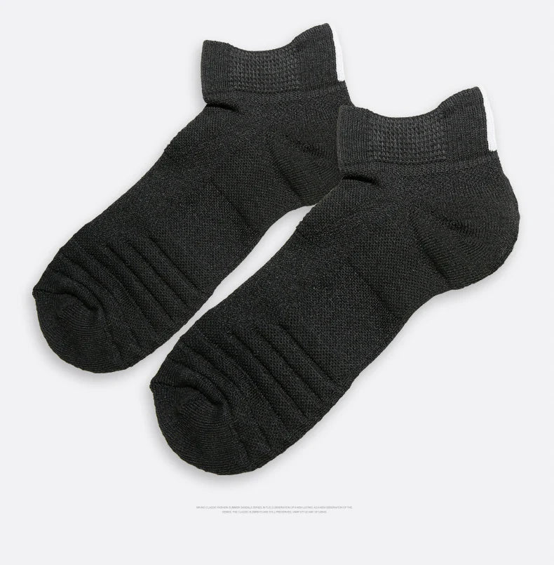 3 Pairs Breathable Mesh Athletic Terry Socks Cushioned Moisture-managing and Durable Reduces Foot for Running Hiking & Sports