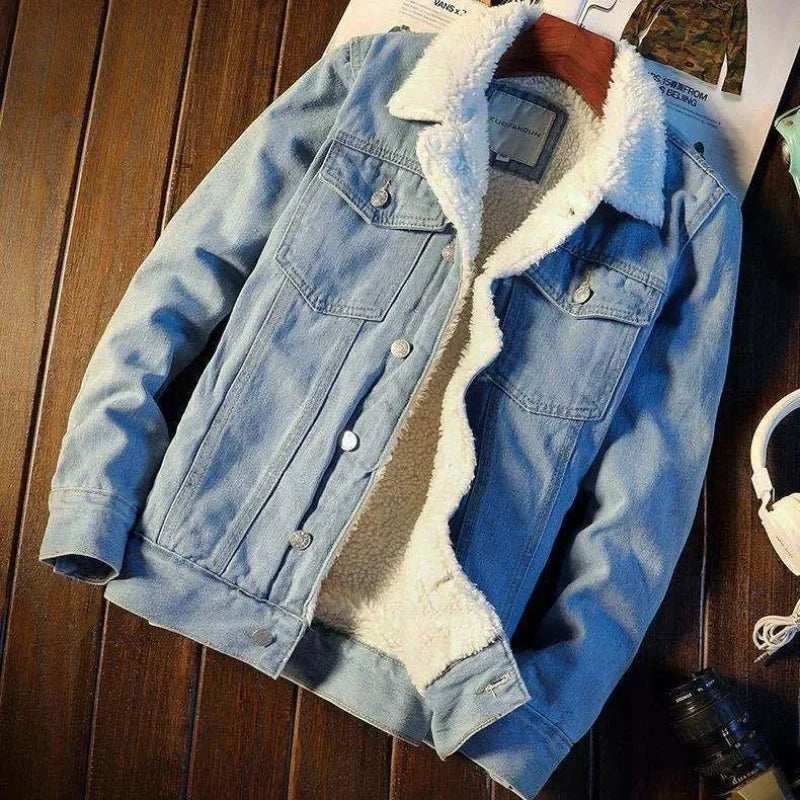 Men's Denim Jacket Padded Winter 2025 Autumn Warm Designer In Lowest Price Male Jean Coats Low Cost Cheap Stylish Fast Delvery