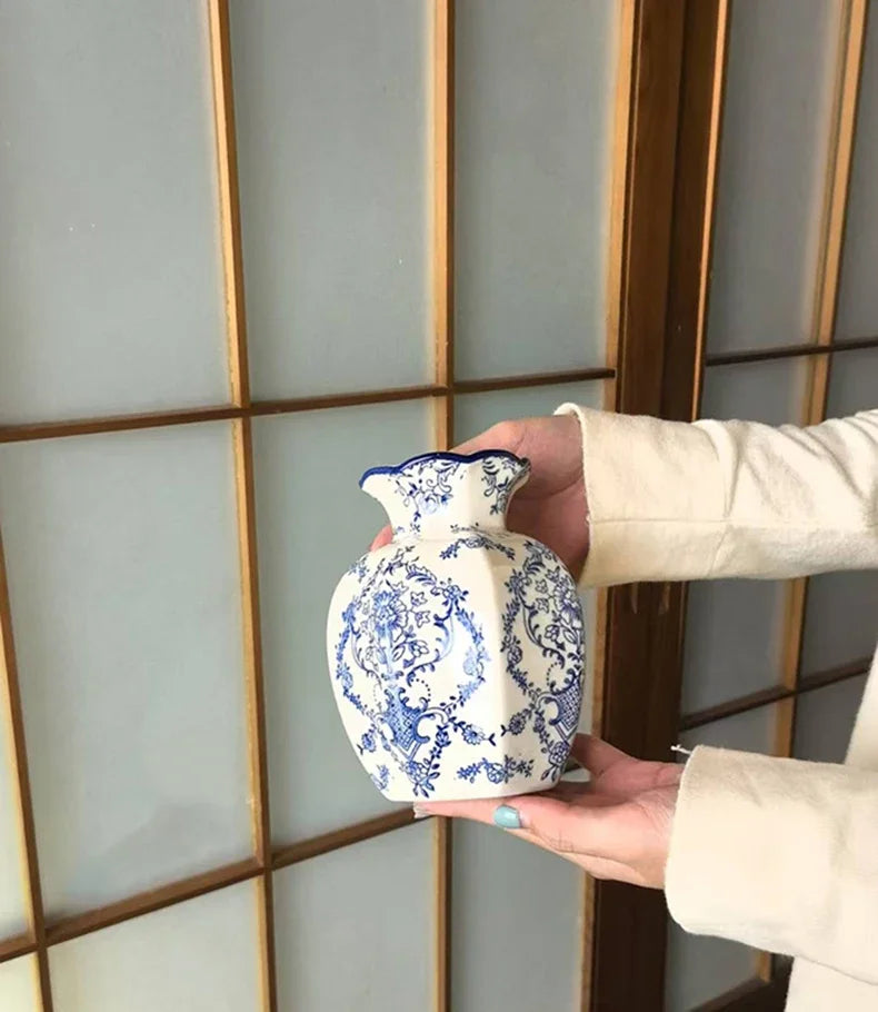 Hand-Painted Vase Blue White Porcelain Vase