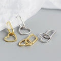 F.I.N.S Minimalist Real S925 Sterling Silver Oval Heart-Shaped Drop Earrings Geometric Smooth Hoops Pendientes Plata 925 Jewelry