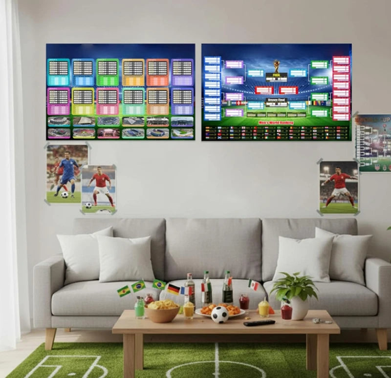 2026 Football Match HD Print Commemorative Poster Wall Art Sports Fan Collection Souvenir for Football Lovers Bedroom Room Decor