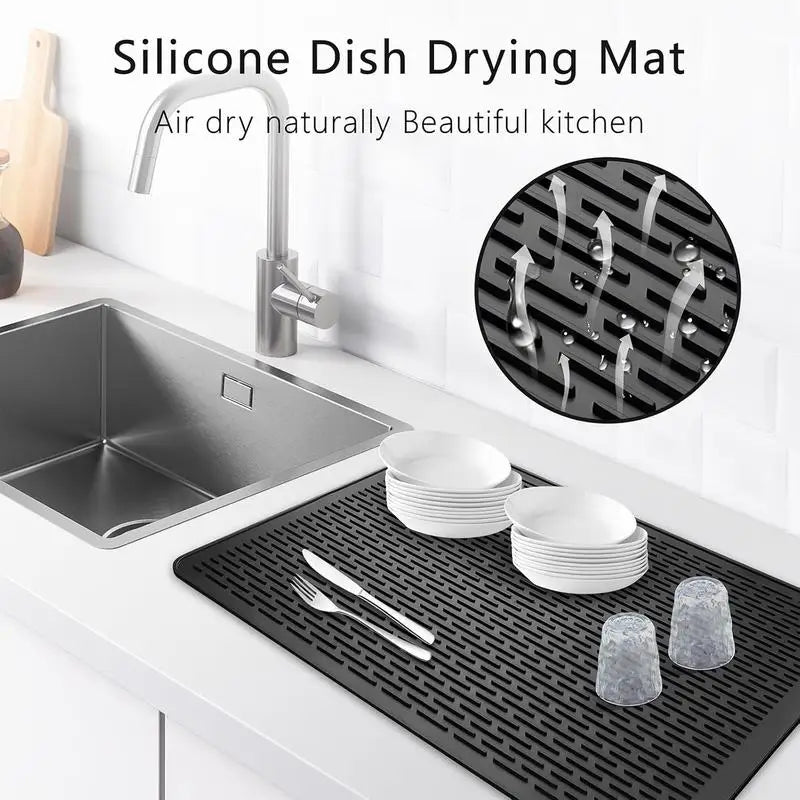 Silicone Stove Top Cover Mat, Heat Resistant Electric Glass Cooktop Protector, Extra Large Dish Drying Mat for Kitchen RV