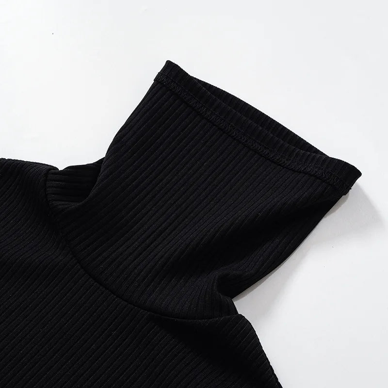 Sexy Turtleneck Knitted Bodycon Dress Women Autumn Winter Long Sleeve Sweater Dress