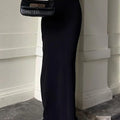 Fashion For Women Black Long Skirts High Waist Slim Seamless Elegant Ladies Gown Casual Summer 2024 New Female Maxi Skirts