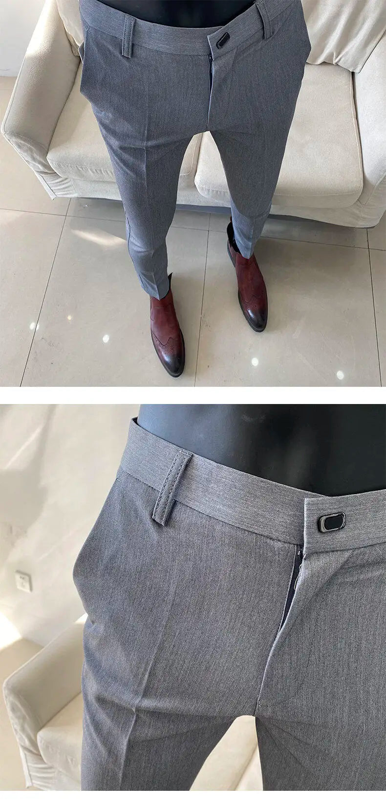 Men Dress Pants Thin Suit Pants Stretch Slim Formal Trousers Calça Masculina Solid Casual Pantalone Hombre Fashion Men Clothing