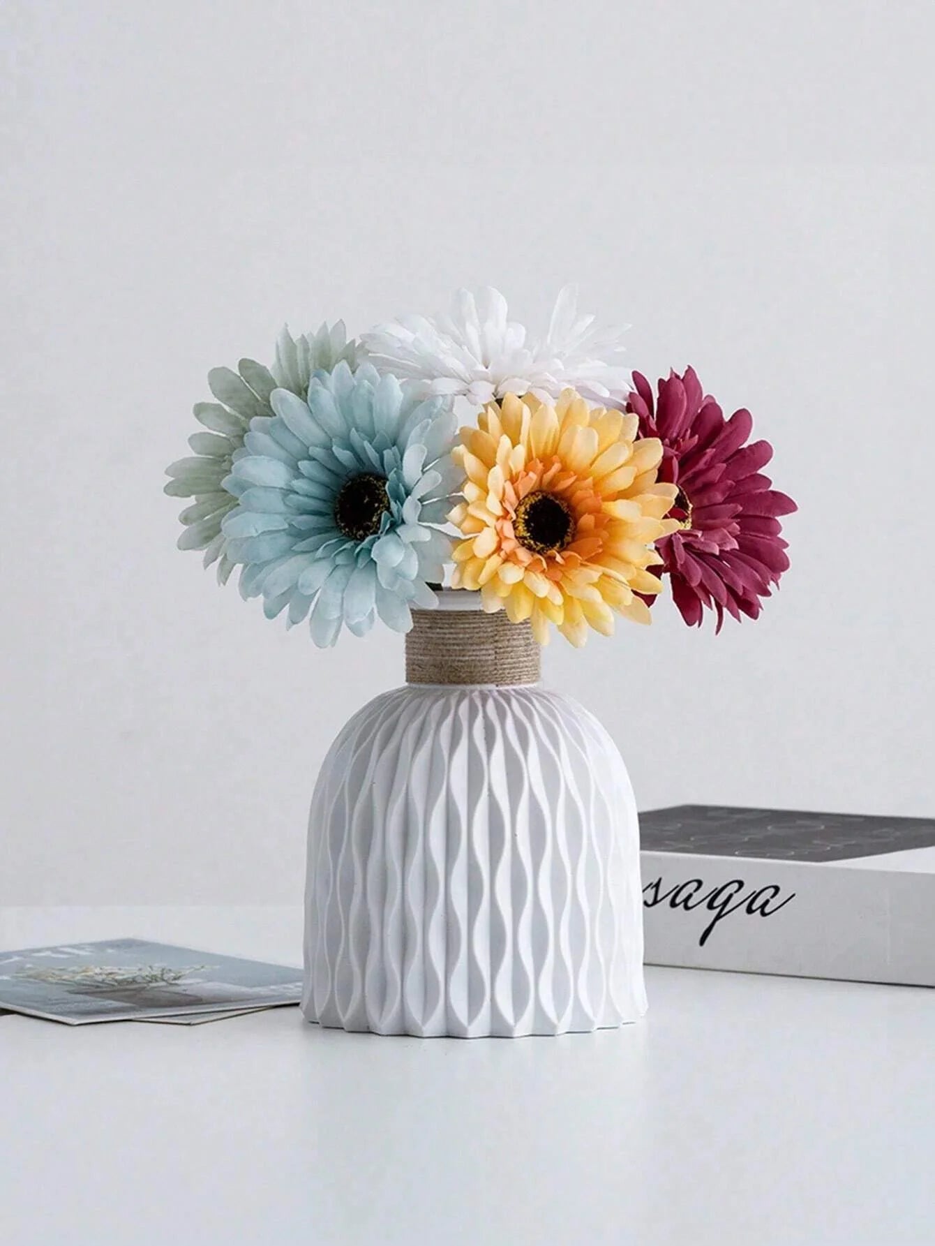 Plastic Flower Vase, Faux Ceramic Vase For Home Decoration