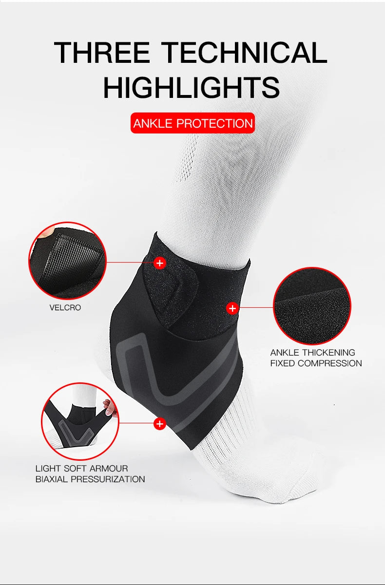 2PC Adjustable Ankle Support Pad Ankle Sleeve Pressure Anti-Spinning Elastic Breathable Support Fitness Sports Safety Prevention