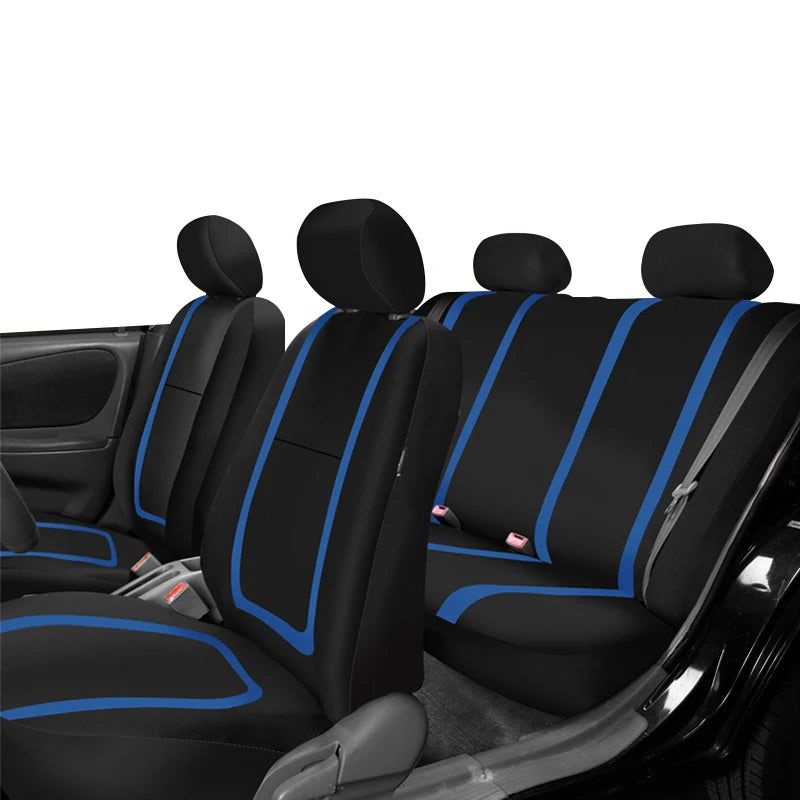Full Set Car Seat Cover Fabric Universal Polyester Breathable Washable Suitable For Car Truck Van Suv Car Accessories Interior