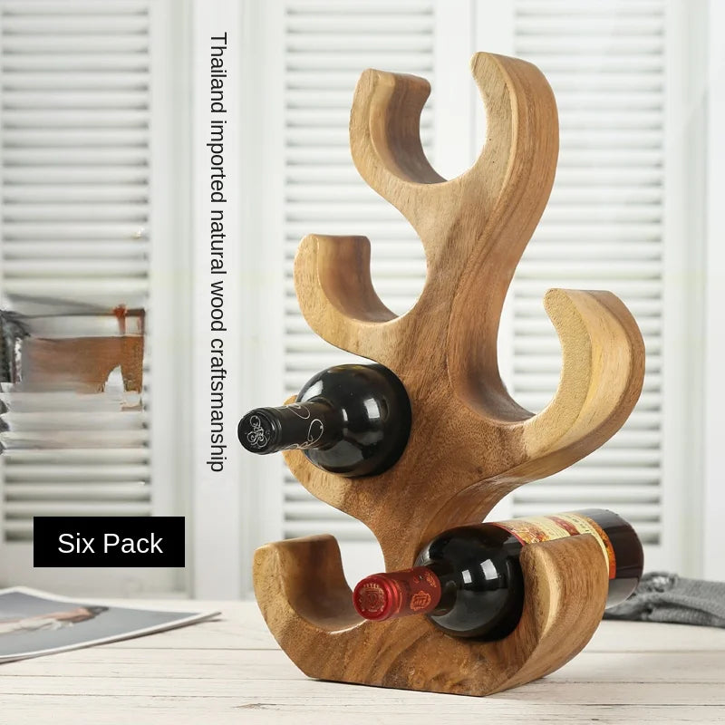 Coral Wood Wine Rack