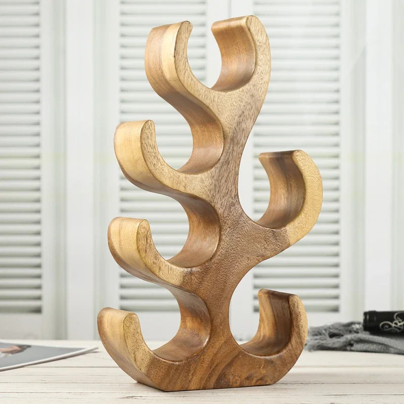 Coral Wood Wine Rack
