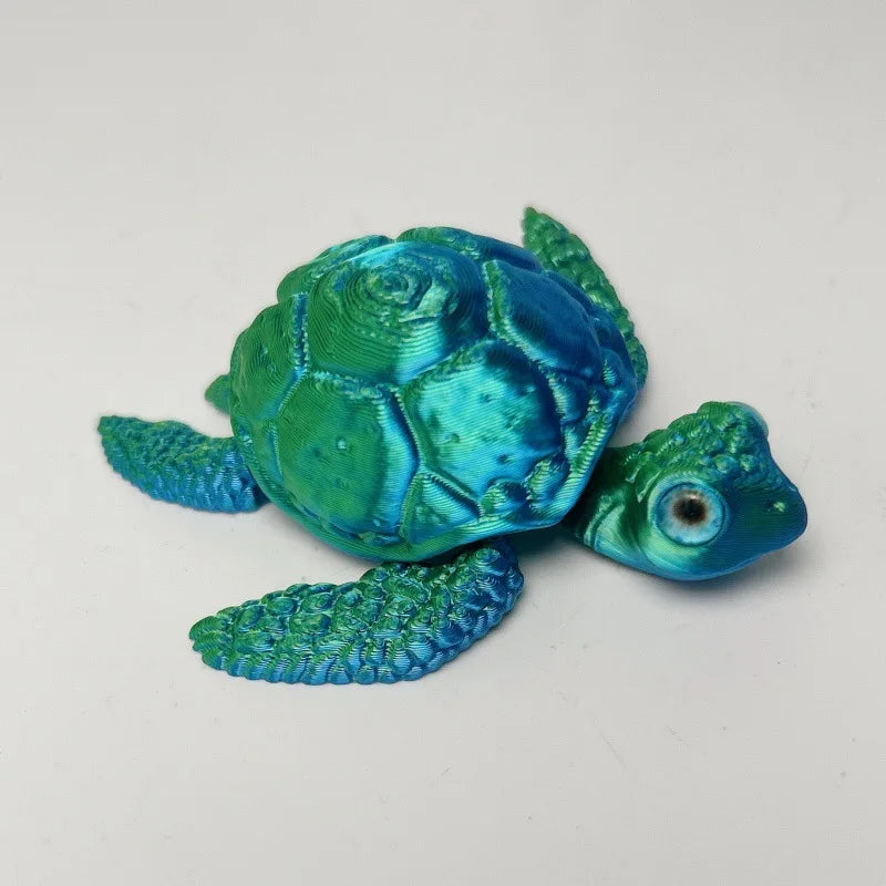 3D Printed Turtle Model with Movable Joints, Creative Collection Desktop Decoration, Handmade Holiday Gifts for Anime Models