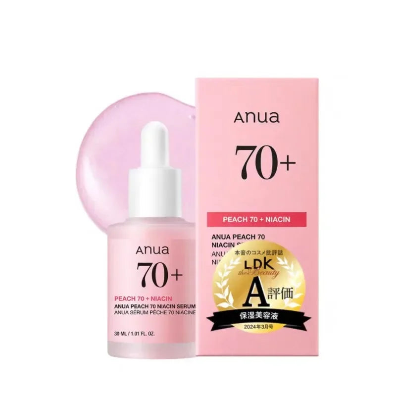ANUA New Version of Peach Water 70% Niacinamide Essence PEACH 70+ Peach Essence 30ml Skin Care Serum Anti-Aging MOISTURIZING